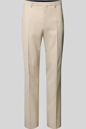 HUGO BOSS Spodnie do garnituru o kroju slim fit z zakładkami w pasie model ‘Hesten’