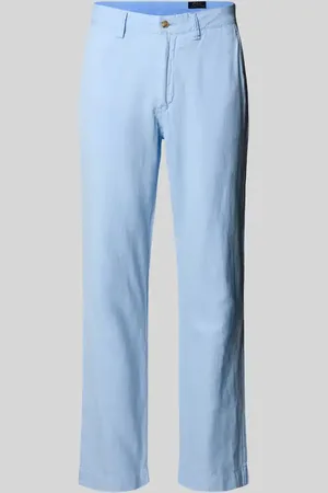 Ralph Lauren Spodnie lniane o kroju regular fit z zapięciem na guzik i zamek błyskawiczny