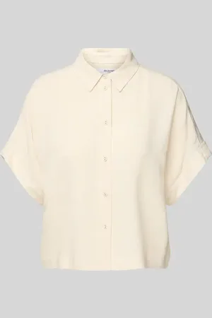 SELECTED Bluzka o kroju relaxed fit z mieszanki wiskozy i lnu model ‘VIVA’