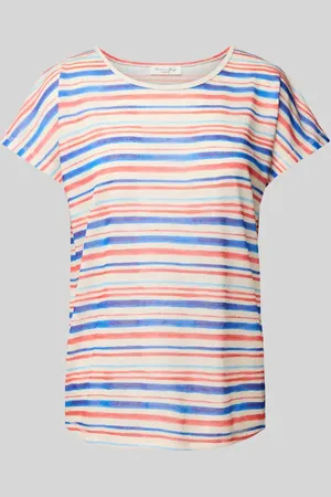 Christian Berg T-shirt z prążkowanym okrągłym dekoltem