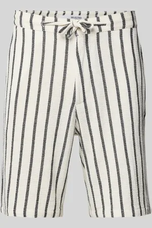 SELECTED Bermudy o kroju regular fit z fakturowanym wzorem model ‘BRODY’