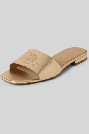 Ralph Lauren Klapki ze skóry z detalem logo model ‘EVERLEY’