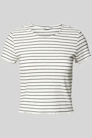 ONLY T-shirt o kroju slim fit z dodatkiem wiskozy model ‘EMMA’