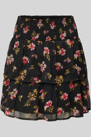 VERO MODA Spódnica mini o rozkloszowanym kroju ze wzorem na całej powierzchni model ‘SMILLA’