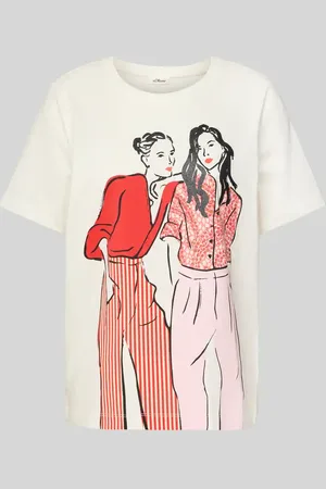 QS by s.Oliver T-shirt o kroju relaxed fit z czystej bawełny