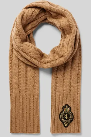 Ralph Lauren Szal z dodatkiem wełny i ściegiem warkoczowym