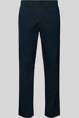 Knowledge Cotton Apparal Chinosy o kroju tapered fit z wpuszczanymi kieszeniami model ‘TIM’