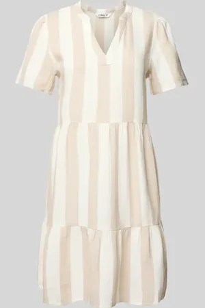 ONLY Sukienka casualowa o kroju comfort fit z mieszanki wiskozy i lnu model ‘TIRI-CARO’