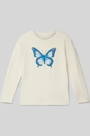 NAME IT Bluzka z długim rękawem i nadrukiem z logo model ‘DEMMI’