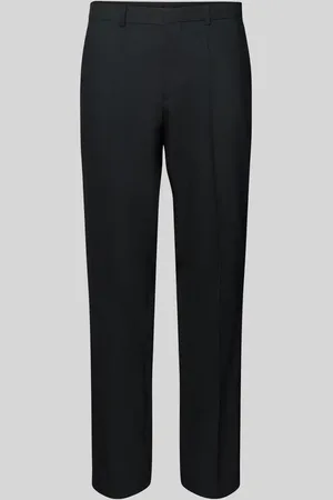 HUGO BOSS Spodnie do garnituru o kroju slim fit z dodatkiem żywej wełny model ‘Hesten’