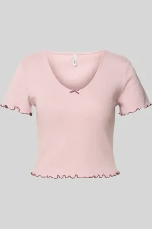 ONLY T-shirt o kroju slim fit z mieszanki bawełny model ‘CARLOTTA’