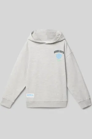 Garcia Bluza z kapturem z nadrukiem z logo