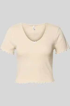 ONLY T-shirt o kroju slim fit z mieszanki bawełny model ‘CARLOTTA’