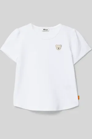 Steiff T-shirt z naszywką z logo