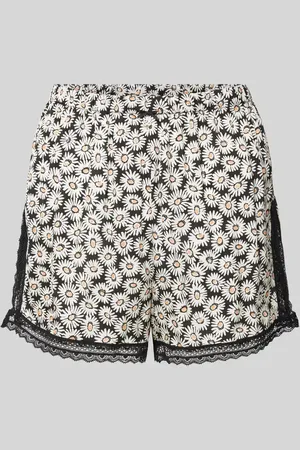 HUGO BOSS Szorty od piżamy o kroju relaxed fit z obszyciem koronką model ‘FUN’