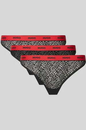 HUGO BOSS Stringi z elastycznym paskiem z logo w zestawie 3 szt.