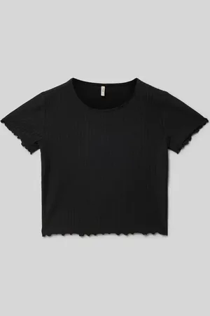 ONLY T-shirt o kroju regular fit z wykończeniem z falbanami model ‘NELLA’