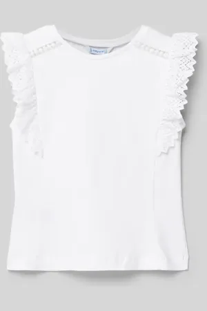 Mayoral T-shirt z obszyciem koronką