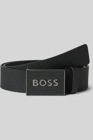 HUGO BOSS Pasek skórzany z detalem z logo model ‘ICON’