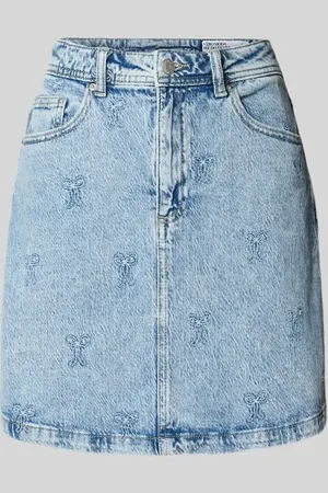 VERO MODA Spódnica jeansowa o lekko rozkloszowanym kroju z mieszanki bawełny model ‘TESSA’