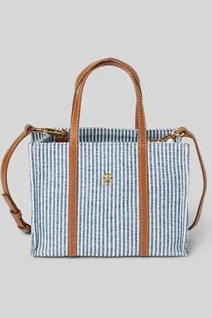Tommy Hilfiger Torba plażowa na długim pasku z mieszanki bawełny