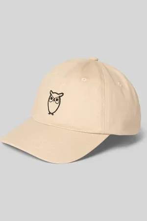 Knowledge Cotton Apparal Czapka z daszkiem i wyhaftowanym motywem
