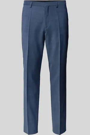 HUGO BOSS Spodnie do garnituru o kroju regular fit z dodatkiem żywej wełny model ‘Hesten’