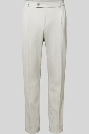 Zuitable Spodnie do garnituru o kroju regular fit z zakładkami w pasie model 