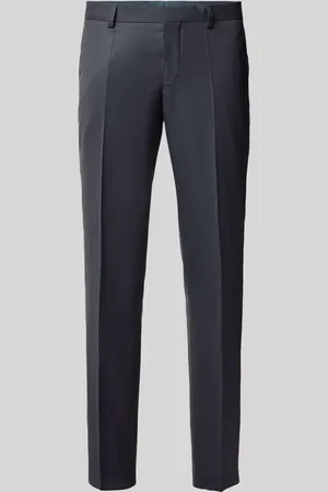 HUGO BOSS Spodnie do garnituru o kroju slim fit w kant model ‘Leon’