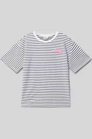 QS by s.Oliver T-shirt o pudełkowym kroju z dżerseju interlock z nadrukowanym detalem