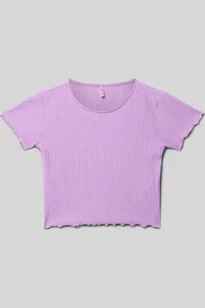 ONLY T-shirt o kroju regular fit z wykończeniem z falbanami model ‘NELLA’