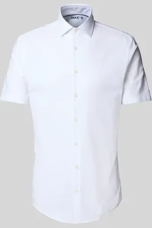 Jake*s Koszula biznesowa o kroju slim fit z listwą guzikową