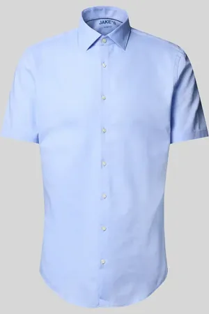 Jake*s Koszula biznesowa o kroju slim fit z listwą guzikową