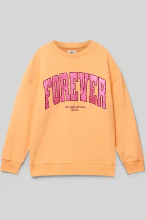 Garcia Bluza o kroju oversized z nadrukiem z logo
