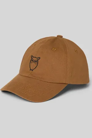 Knowledge Cotton Apparal Czapka z daszkiem i wyhaftowanym motywem