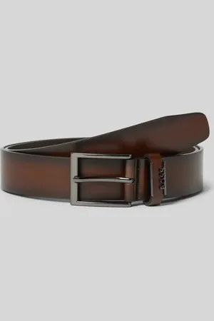 HUGO BOSS Pasek skórzany ze sprzączką model ‘Cole-Ant’