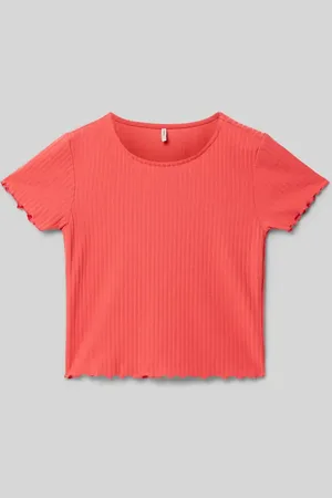 ONLY T-shirt o kroju regular fit z wykończeniem z falbanami model ‘NELLA’