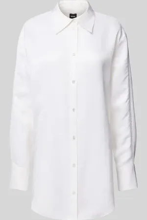 HUGO BOSS Bluzka koszulowa o kroju slim fit z mankietami model ‘Belini’