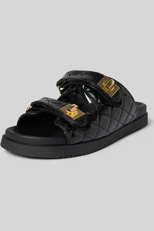 Steve Madden Klapki skórzane z zapięciem na rzep model ‘SCHMONA’