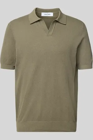 Gran Sasso Koszulka polo o kroju regular fit z dekoltem w serek