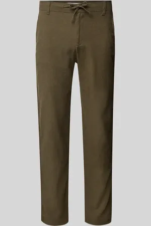 SELECTED Spodnie o kroju slim taperd fit z tunelem model ‘Brody’