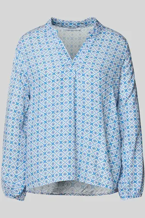 Zabaione Bluzka o kroju relaxed fit z kołnierzem z lamówką model ‘Mi44mii’