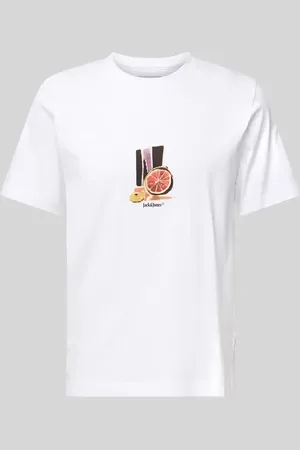 JACK & JONES T-shirt z prążkowanym, okrągłym dekoltem model ‘VARENNA’
