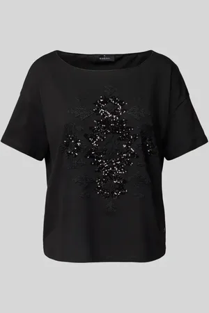 monari T-shirt z cekinowym obszyciem