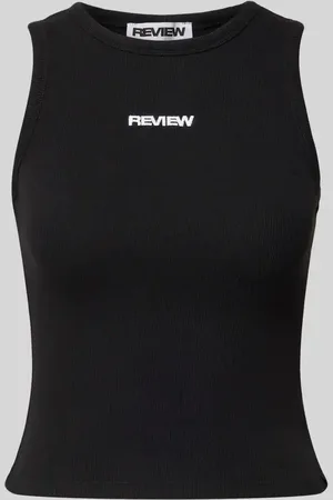 Review Top z wyhaftowanym logo