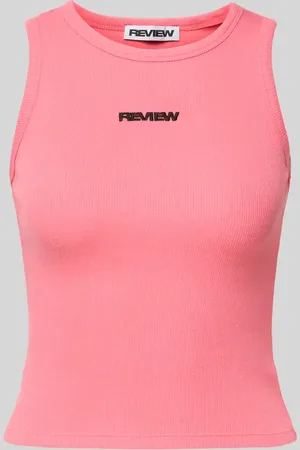 Review Top z wyhaftowanym logo