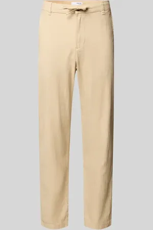 SELECTED Spodnie o kroju slim taperd fit z tunelem model ‘Brody’