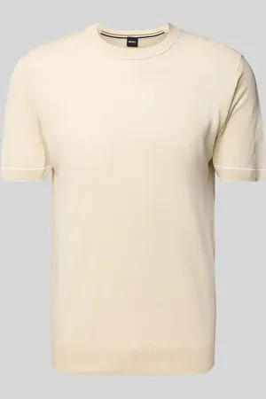 HUGO BOSS T-shirt z mieszanki lnu i wiskozy model ‘Jiovanni’