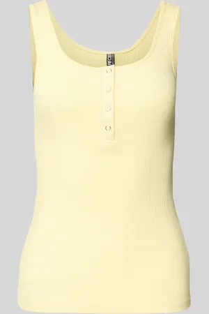 Pieces® Top o kroju slim fit z mieszanki bawełny model ‘KITTE’