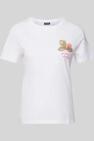 Pieces® T-shirt o kroju regular fit z czystej bawełny model ‘SUMMER’